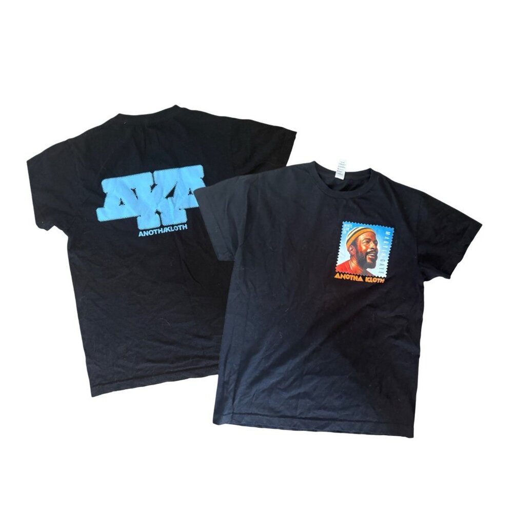 anothakloth marvin gaye graphic band t shirt sz small cotton Black Limited Edit